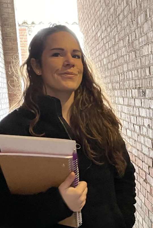 Jocelyn with notebook